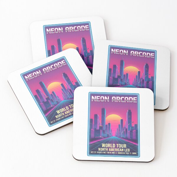 Item preview, Synthwave City Faux-Vintage Tour Poster designed and sold by ShadowArt-Sahil.