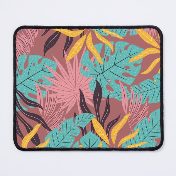 Aperçu de l'œuvre Motif de jungle tropicale — Motif de feuilles colorées créée et vendue par s.art.creations.studio.