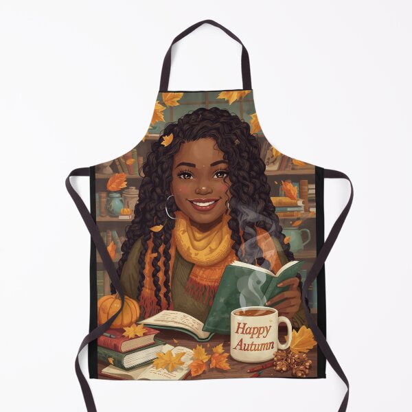 Artikelvorschau, Lächelndes schwarzes Mädchen im Herbst entworfen und verkauft von lovelywhimsyart.