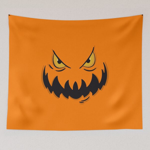 Item preview,  Carved evil grinning pumpkin face with Glowing Yellow Eyes designed and sold by TurtleDojo.