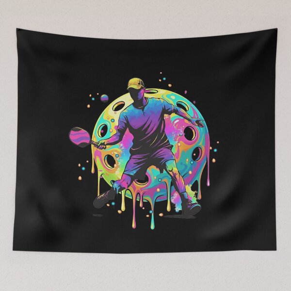 Item preview, Psychedelic Pickleball Player Splash Art designed and sold by LashondaGreen89.