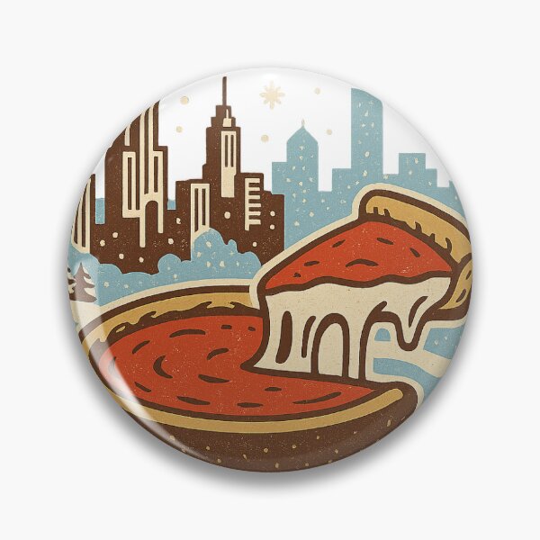 Item preview, Chicago deep dish pizza in winter designed and sold by AmericanCulinaryCulture.
