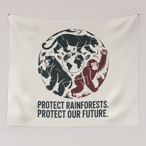 Item preview, Panther, Lion, and Orangutan United for Rainforest Protection designed and sold by SplashTastic.