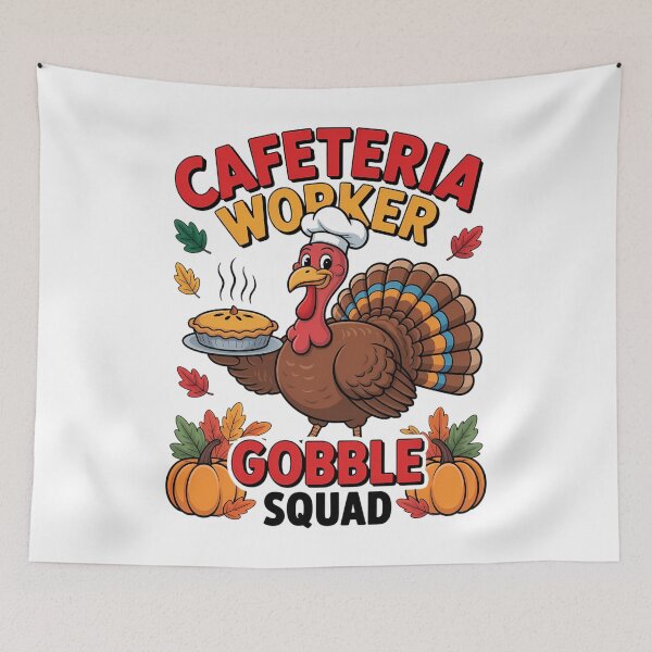 Item preview, Cafeteria Worker Gobble Squad Turkey Pumpkin Thanksgiving designed and sold by WalshDrawnLaugh.