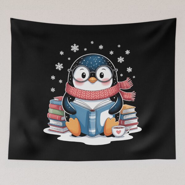 Item preview, Christmas A Penguin Reading Book Snowflake Cocoa Hot Teacher designed and sold by WalshDrawnLaugh.