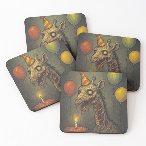 Item preview, Zombie Giraffe at Birthday Party, Scary Horror Party Design designed and sold by Mauswohn.