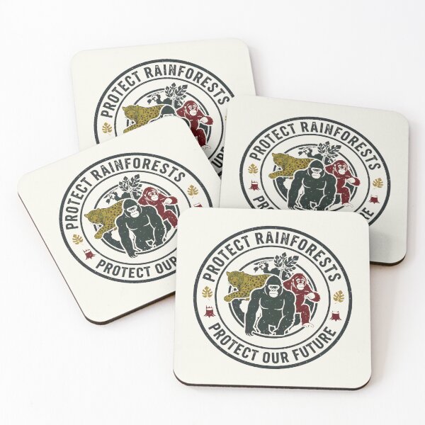 Item preview, Leopard, Gorilla, Orangutan United for Rainforest Protection designed and sold by SplashTastic.