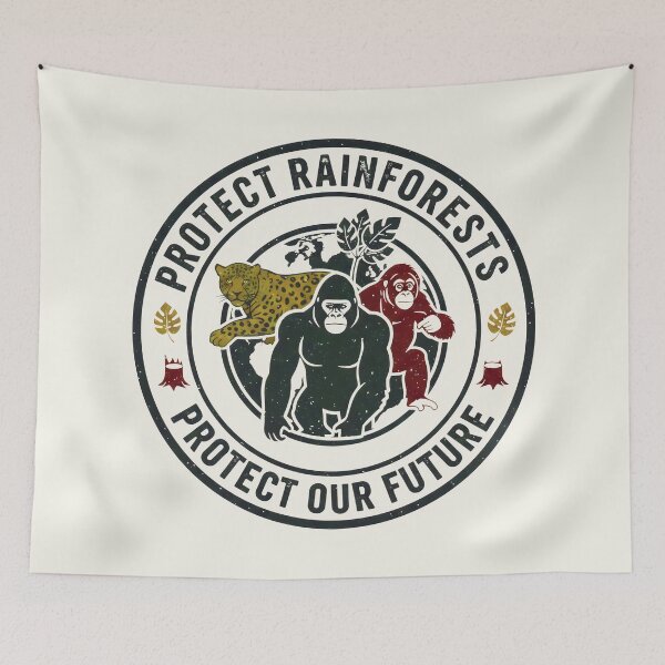Item preview, Leopard, Gorilla, Orangutan United for Rainforest Protection designed and sold by SplashTastic.