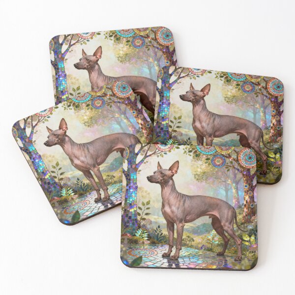 Item preview, Sleek American Hairless Terrier in Fantasy Forest designed and sold by Wags & Tails.