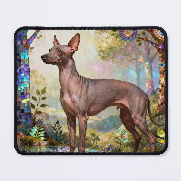 Item preview, Sleek American Hairless Terrier in Fantasy Forest designed and sold by Wags & Tails.