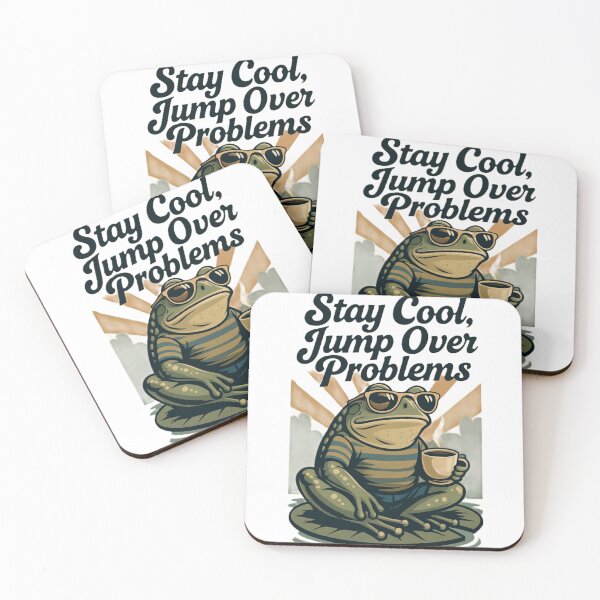 Item preview, Stay Cool, Jump Over Problems – Retro Frog Poster designed and sold by RetroNibylander.