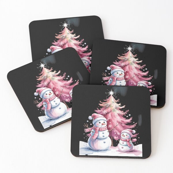 Item preview, Pink Christmas Winter Snow Snowman Pastel Winter Wonderland designed and sold by georgiaarsnal.