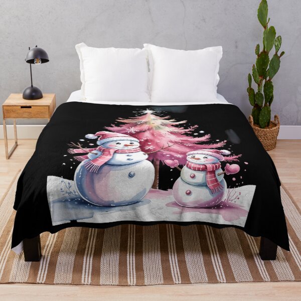Item preview, Pink Christmas Winter Snow Snowman Pastel Winter Wonderland designed and sold by georgiaarsnal.