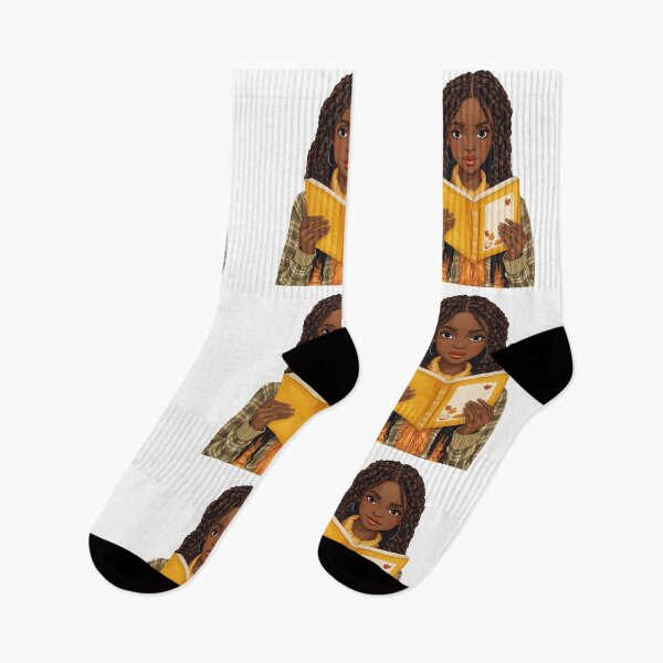 Item preview, Cozy Black Girl Reading designed and sold by lovelywhimsyart.