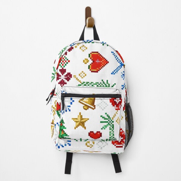 Item preview, Romanian Folk Christmas Embroidery – Colorful Cross-Stitch Holiday Pattern with Bells, Hearts, and Snowflakes designed and sold by Maximilianos.