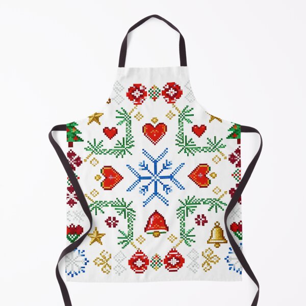 Item preview, Romanian Folk Christmas Embroidery – Colorful Cross-Stitch Holiday Pattern with Bells, Hearts, and Snowflakes designed and sold by Maximilianos.