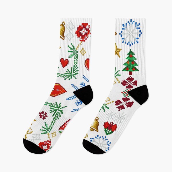 Item preview, Romanian Folk Christmas Embroidery – Colorful Cross-Stitch Holiday Pattern with Bells, Hearts, and Snowflakes designed and sold by Maximilianos.