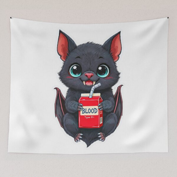 Item preview, Cute Halloween Bat Drinking Blood – Funny Kawaii Vampire Design designed and sold by Neer arts.