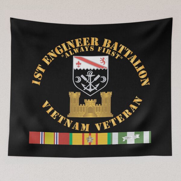 Item preview, Army - 1st Engineer Battalion - Always First - Vietnam Vet w Branch w VN SVC X 300 designed and sold by Military Insignia Products.