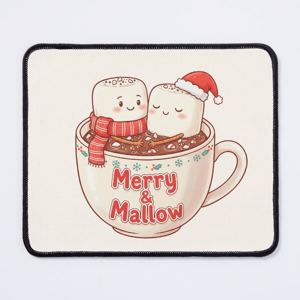 Item preview, Merry & Mallow – Cute Christmas Marshmallow Couple in Hot Cocoa designed and sold by Iras-Art-Corner.