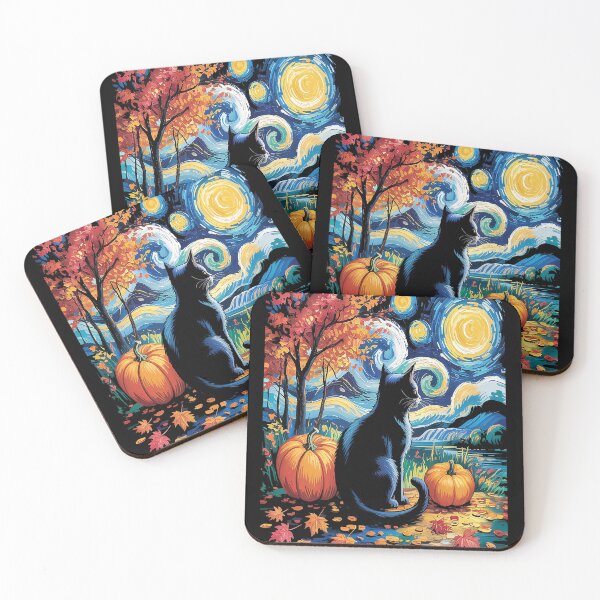 Item preview, Cat Starry Night Cat Lover Thanksgiving Fall Autumn designed and sold by VladoZork.