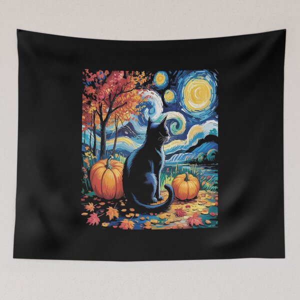 Item preview, Cat Starry Night Cat Lover Thanksgiving Fall Autumn designed and sold by VladoZork.
