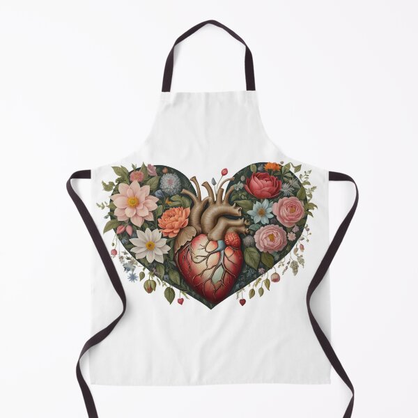 Item preview, The Heart of the Garden - Floral Anatomical Heart Illustration on Dark Background designed and sold by Maldives-Art.