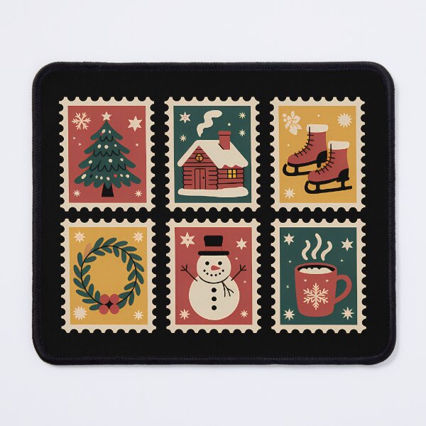 Item preview, Vintage Christmas Stamps designed and sold by Funny Vintage Stickers And T-Shirts.
