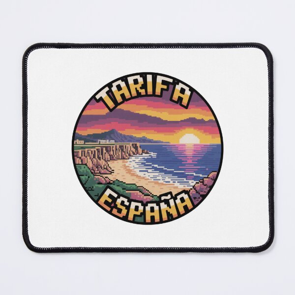 Item preview, Tarifa España Retro Sunset Pixel Art Cliffside designed and sold by CircinusStore.