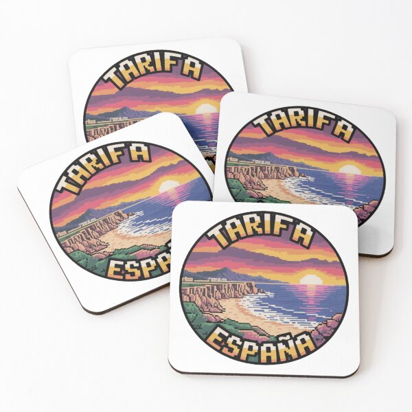 Item preview, Tarifa España Retro Sunset Pixel Art Cliffside designed and sold by CircinusStore.