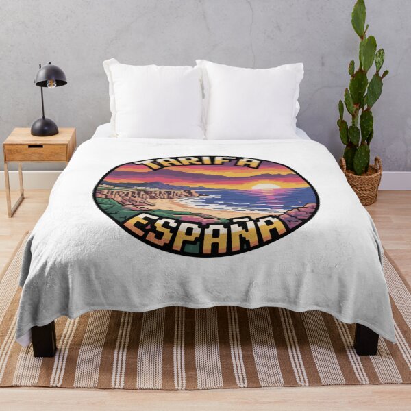 Item preview, Tarifa España Retro Sunset Pixel Art Cliffside designed and sold by CircinusStore.