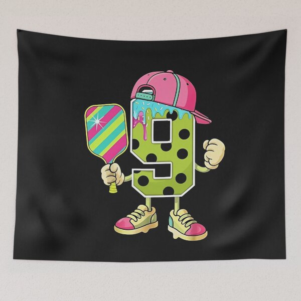 Item preview, Pickleball Number 9 Birthday Character Tee designed and sold by LarryMBrown.