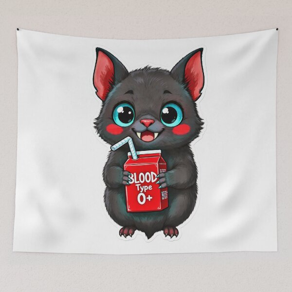 Item preview, Kawaii Vampire Bat with Blood Juice Box – Funny Gothic Halloween Art designed and sold by Neer arts.