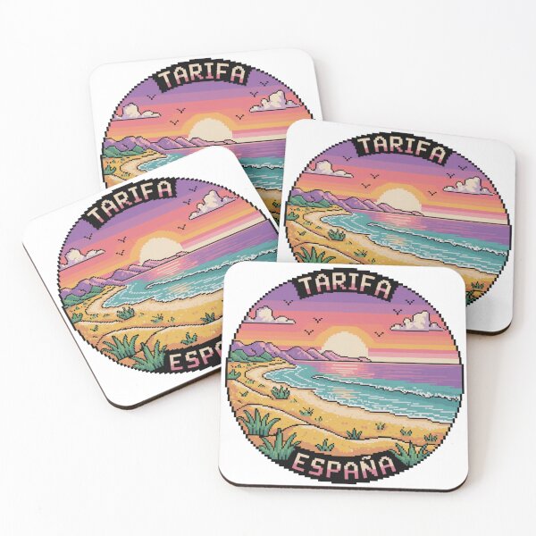 Item preview, Tarifa España Pixel Sunset Retro Coast View designed and sold by CircinusStore.