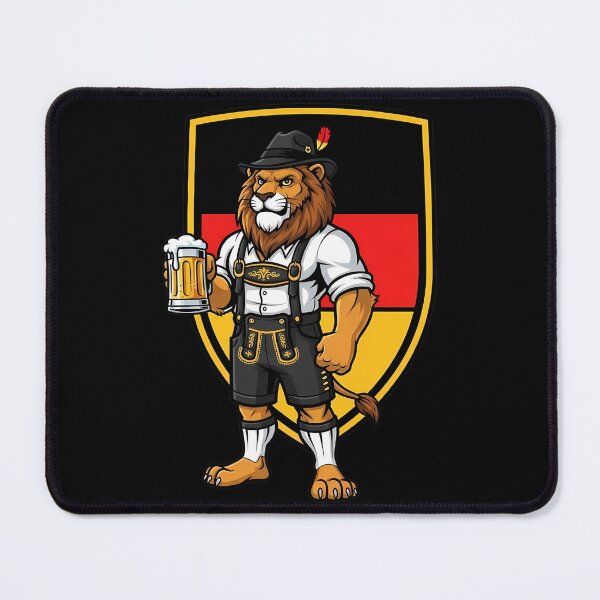 Item preview, Oktoberfest Lion Lederhosen Beer Mascot designed and sold by k3rstman1.