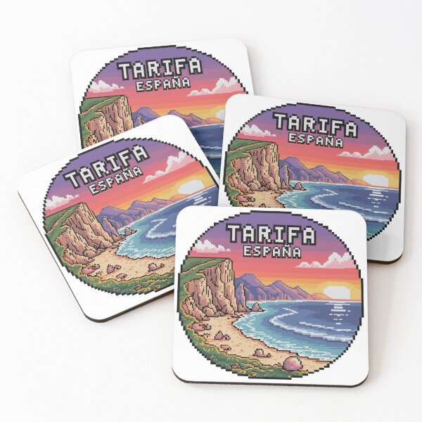 Item preview, Tarifa España Pixel Art Retro Coastal Cliffs designed and sold by CircinusStore.
