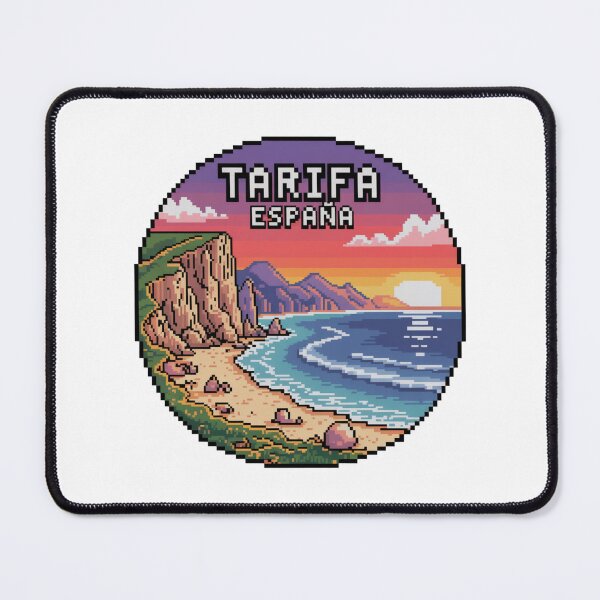 Item preview, Tarifa España Pixel Art Retro Coastal Cliffs designed and sold by CircinusStore.
