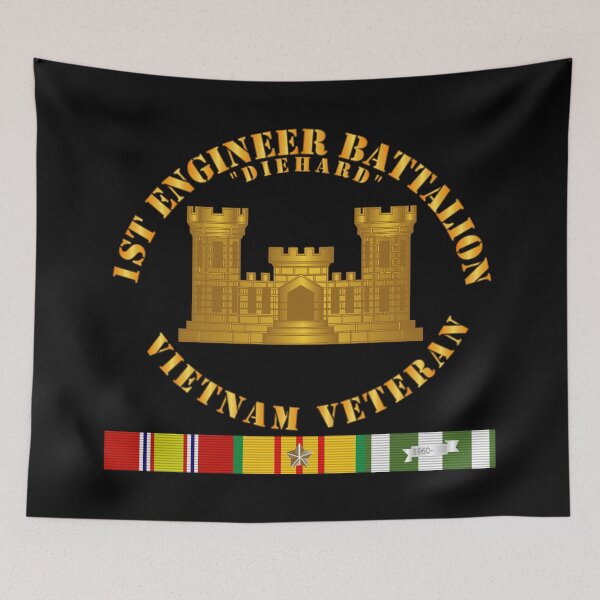 Item preview, Army - 1st Engineer Battalion - Vietnam Vet w Branch w VN SVC designed and sold by Military Insignia Products.