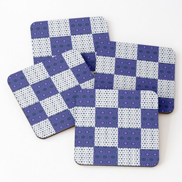 Item preview, Floral Purple and Grey Kikko Hexagon Checker Pattern – Elegant Japanese-Inspired Design designed and sold by Cultradesign.