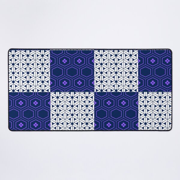 Item preview, Floral Purple and Grey Kikko Hexagon Checker Pattern – Elegant Japanese-Inspired Design designed and sold by Cultradesign.