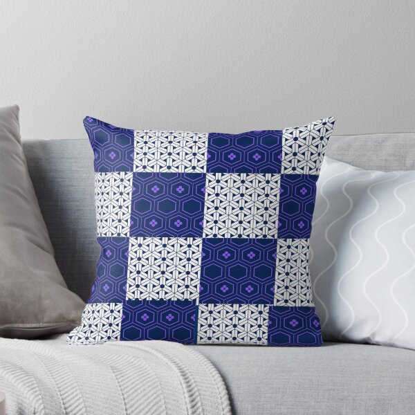 Item preview, Floral Purple and Grey Kikko Hexagon Checker Pattern – Elegant Japanese-Inspired Design designed and sold by Cultradesign.