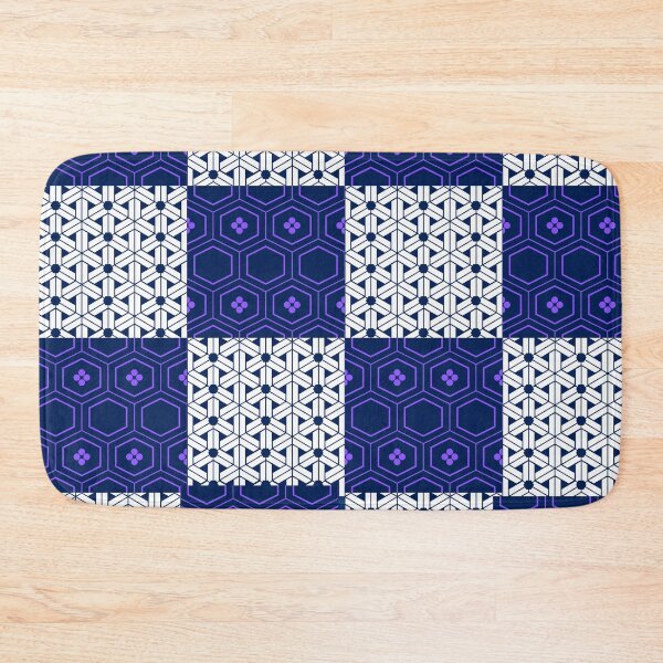 Item preview, Floral Purple and Grey Kikko Hexagon Checker Pattern – Elegant Japanese-Inspired Design designed and sold by Cultradesign.