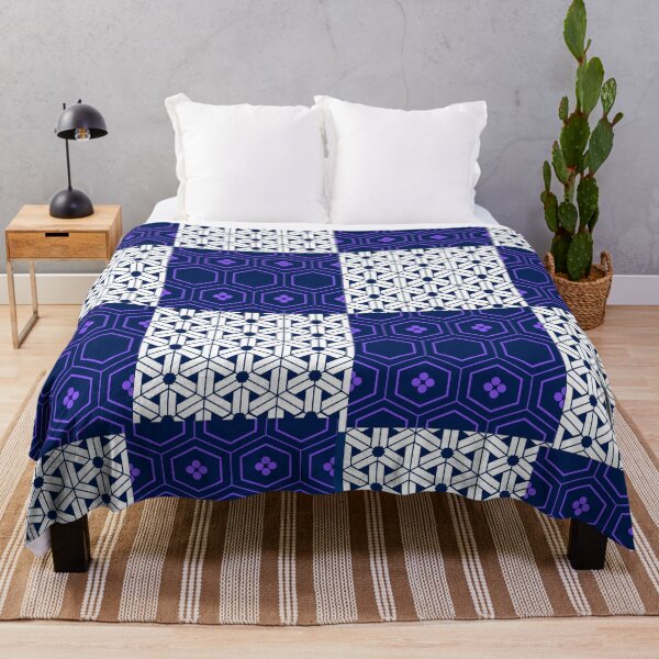 Item preview, Floral Purple and Grey Kikko Hexagon Checker Pattern – Elegant Japanese-Inspired Design designed and sold by Cultradesign.