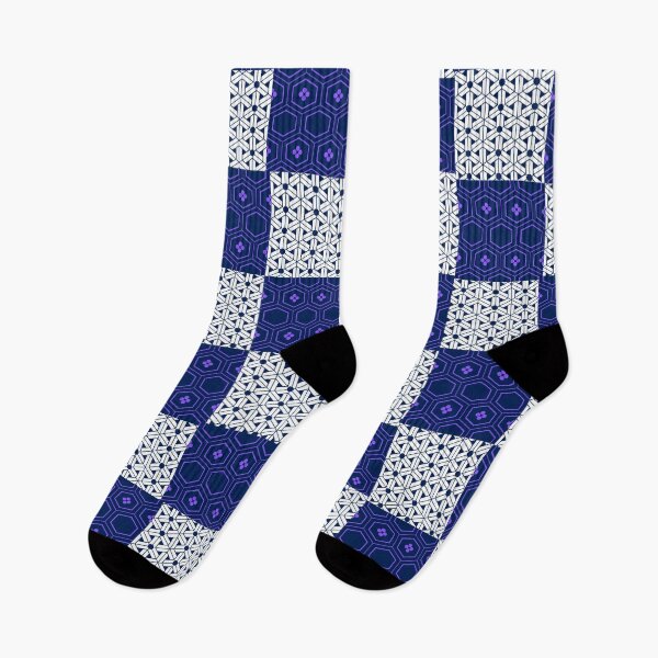 Item preview, Floral Purple and Grey Kikko Hexagon Checker Pattern – Elegant Japanese-Inspired Design designed and sold by Cultradesign.
