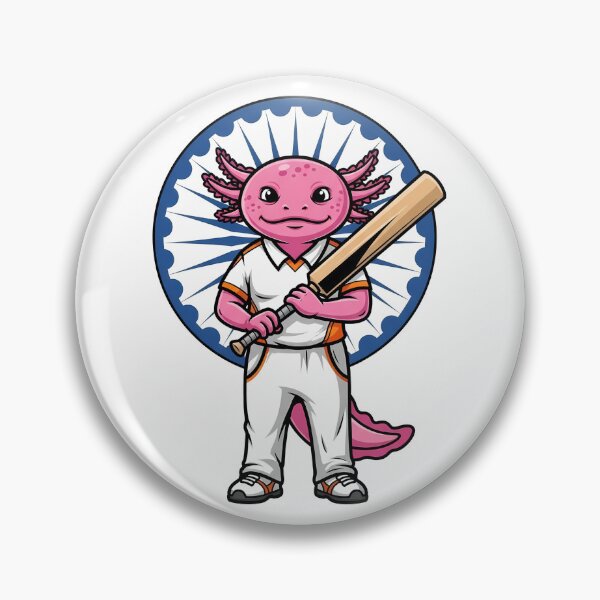 Item preview, Indian Axolotl Cricket Fan Sports Mascot designed and sold by k3rstman1.