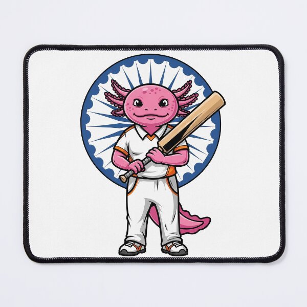 Item preview, Indian Axolotl Cricket Fan Sports Mascot designed and sold by k3rstman1.
