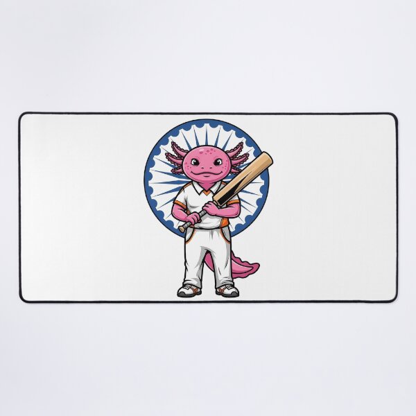 Item preview, Indian Axolotl Cricket Fan Sports Mascot designed and sold by k3rstman1.