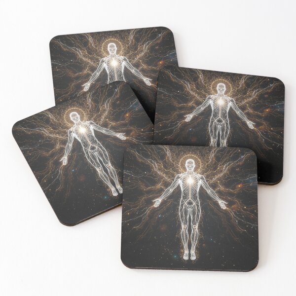 Item preview, Stellar Energy Being – Radiant Human Light Form, Cosmic Illusion Art designed and sold by PLUSHIWORLDtm.