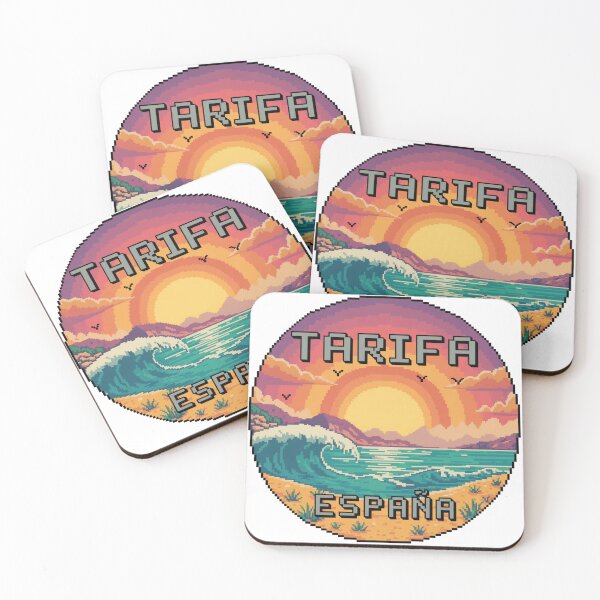 Item preview, Tarifa España Pixel Art Retro Surf Sunset designed and sold by CircinusStore.
