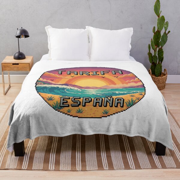 Item preview, Tarifa España Pixel Art Retro Surf Sunset designed and sold by CircinusStore.
